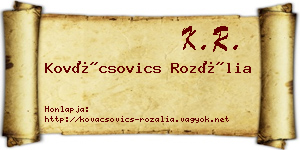 Kovácsovics Rozália névjegykártya