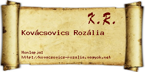 Kovácsovics Rozália névjegykártya