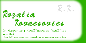 rozalia kovacsovics business card